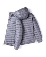 Big & Tall Men's Solid Color Hooded Collar Light Down Cotton-padded Jacket M-5XL