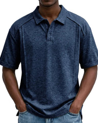 Men's Casual Short-Sleeve Button Lel Polo Shirt S-5XL
