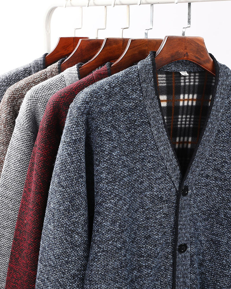 Thickened Knit Button Cardigan Sweater M-3XL