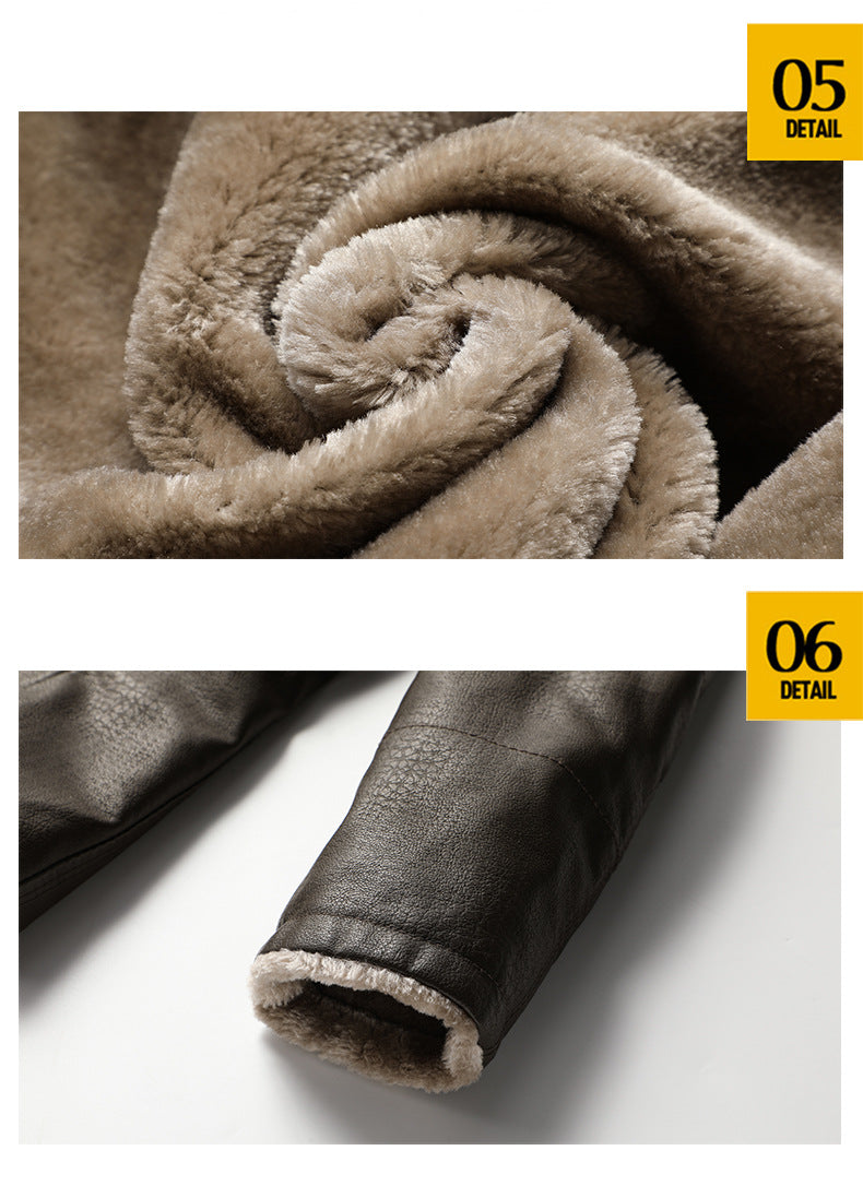 Big & Tall Men's Thickened Large Laps Suit Motorcycle Jacket S-4XL