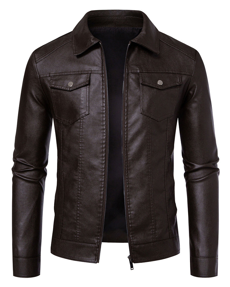 Big & Tall Men's Leather Plus Velvet Padded Motorcycle Jacket Coat M-5XL