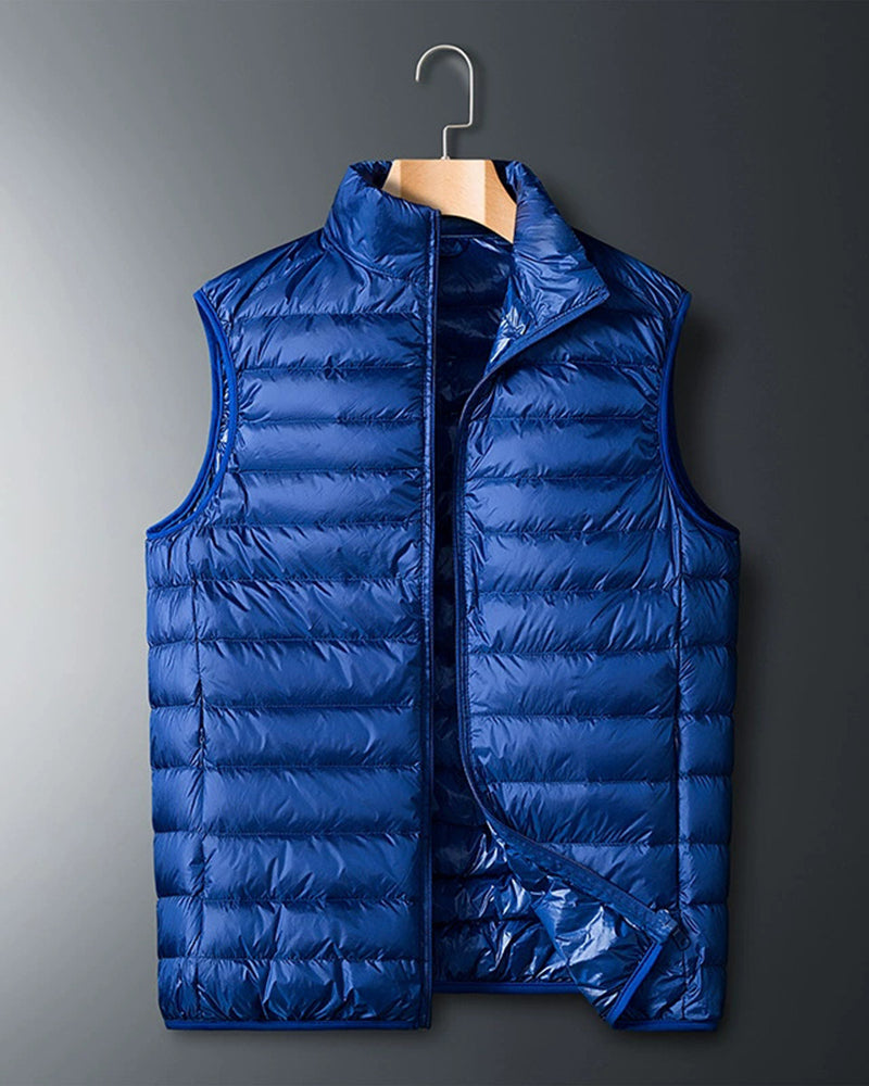 Big & Tall Men's Solid Color Light Collar Vest Down Jacket M-4XL