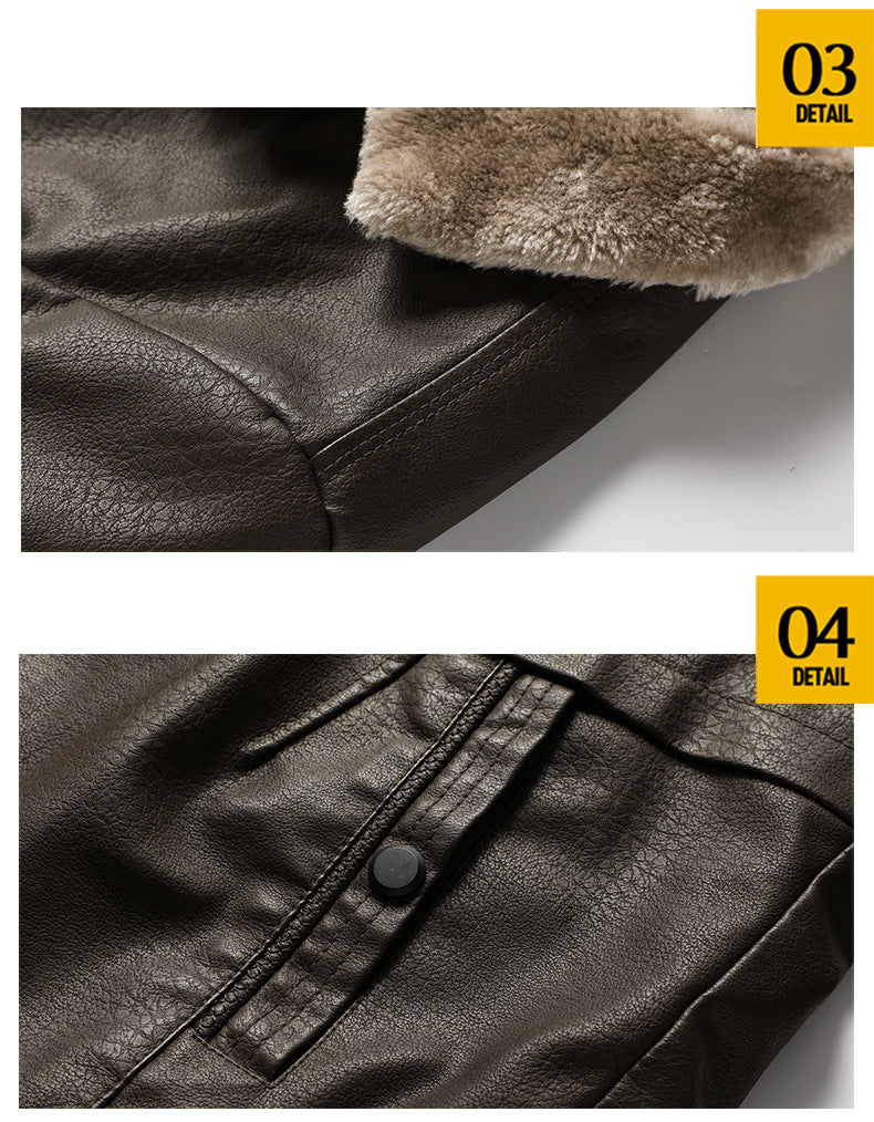 Big & Tall Men's Thickened Large Laps Suit Motorcycle Jacket S-4XL