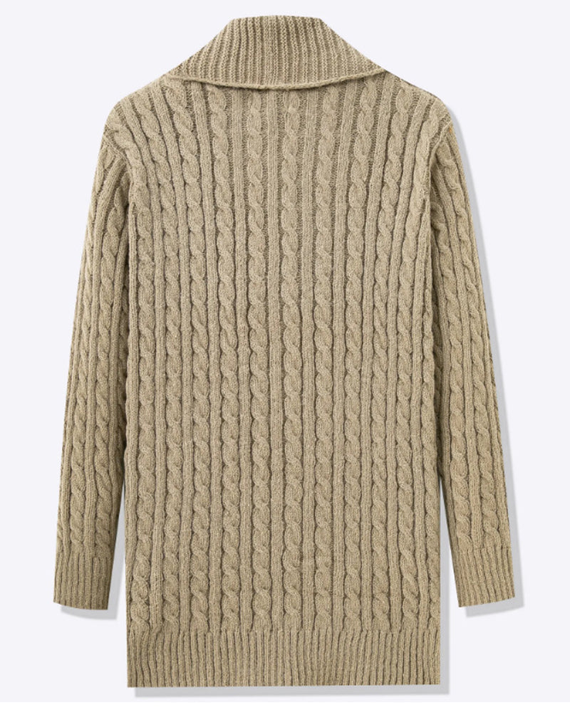 Big & Tall Men's Medium And Long Thick Needle Twist Cardigan Sweater Jacket M-3XL