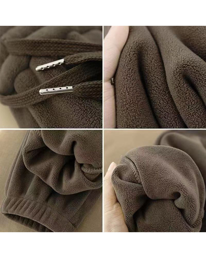 Big & Tall Men's Padded Double-sided Polar Fleece Solid Color Toe Sports Pants M-5XL