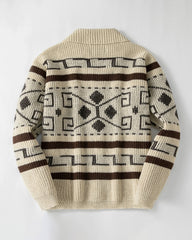 Big & Tall Men's Vintage Jacquard Laps Long Sleeve Cardigan Jacket M-3XL