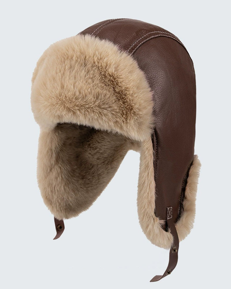 PU Thick Warm Ear Protection Cap