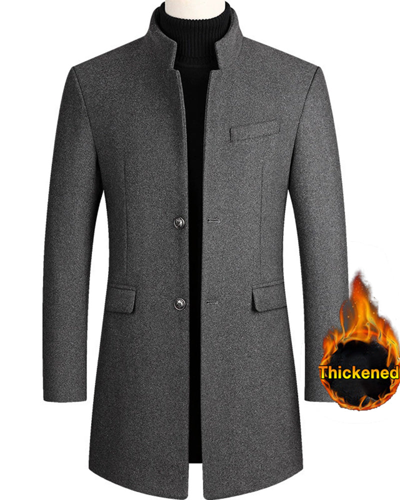 Autumn And Winter Woolen Coat Mid-length Cotton Thickened Coat M-4XL