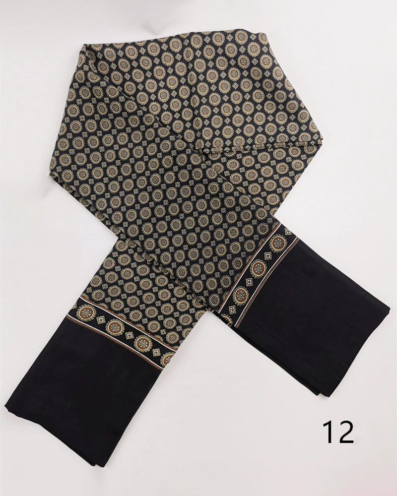 Men's Business British Silk Scarf Washed Velvet Long Scarf Suit Scarf