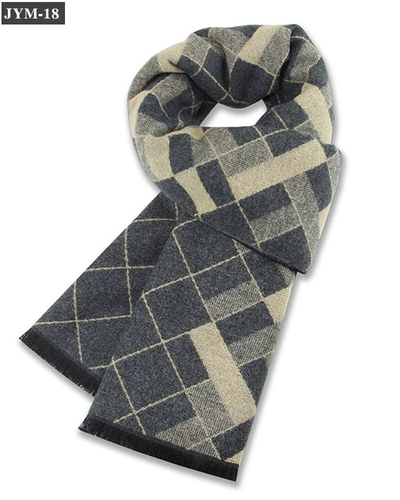 Men's Scarf Wool Blend Check Scarf