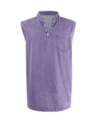 Large-size Men's Explosive Three-button Sleeveless T-shirt Washable Casual Fashionable Vest