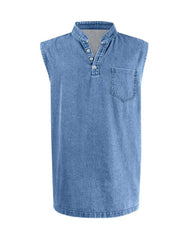 Large-size Men's Explosive Three-button Sleeveless T-shirt Washable Casual Fashionable Vest