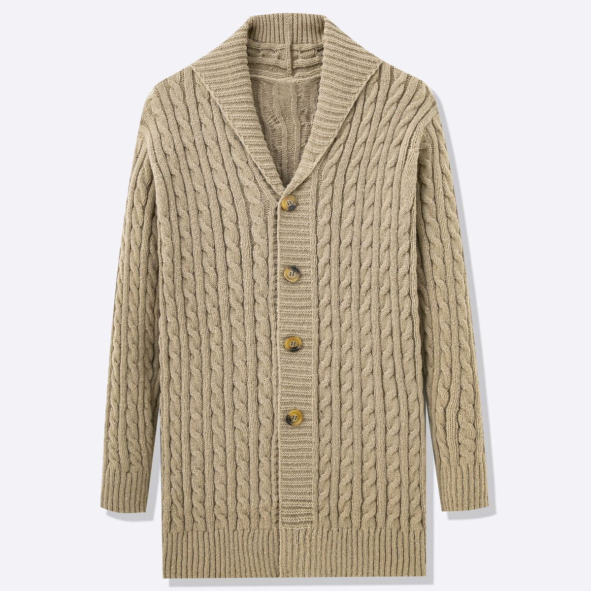 Big & Tall Men's Medium And Long Thick Needle Twist Cardigan Sweater Jacket M-3XL