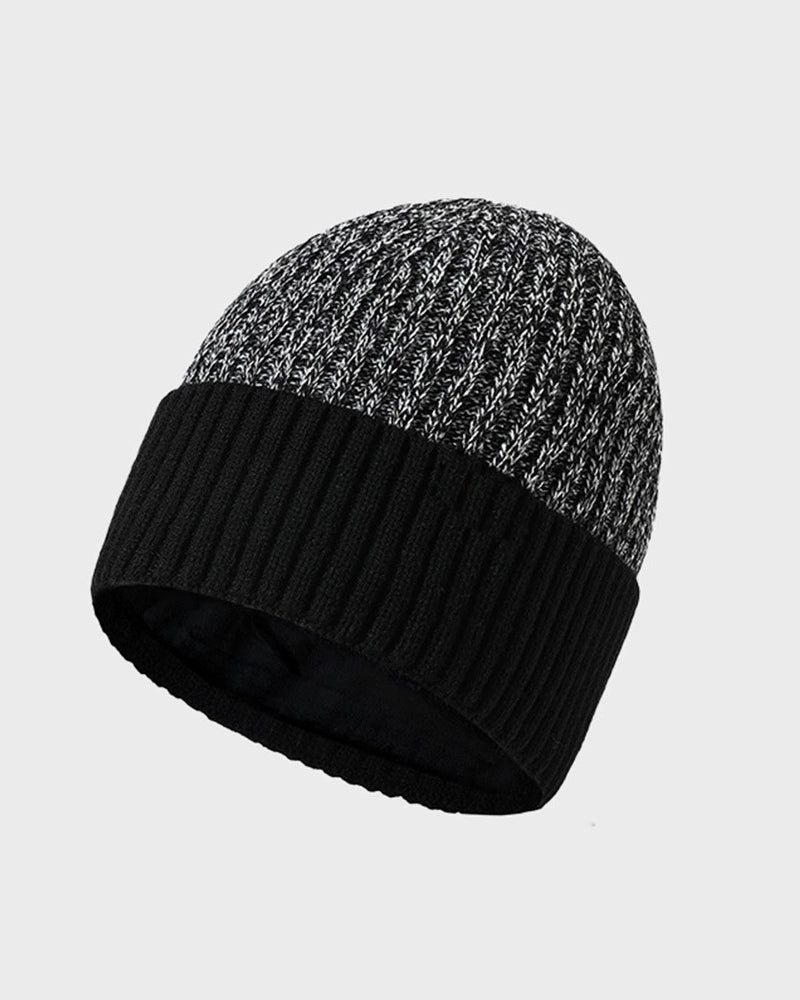 Double-layer Thickened Color Matching All-match Knit Hat