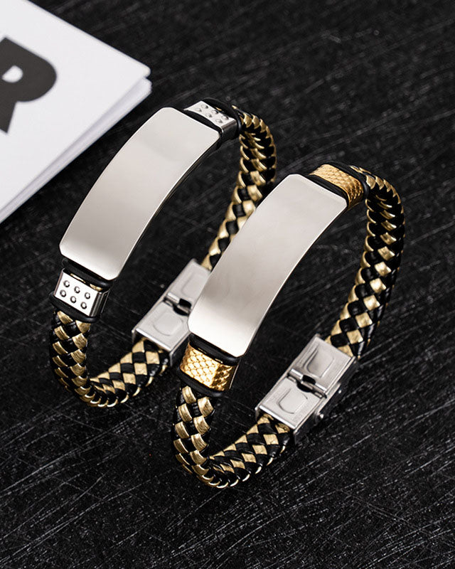 Business Retro Bracelet Rope Wided Bracelet Couple Gift