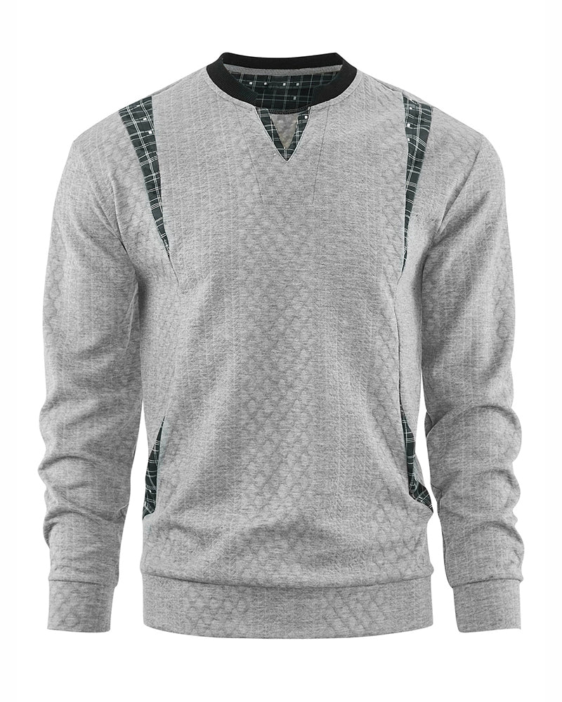 Big & Tall Men's Contrast Color Pullover Knit V-Neck Top S-3XL