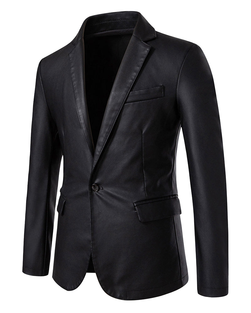 Big & Tall Men's Casual Slim Leather Jacket M-5XL