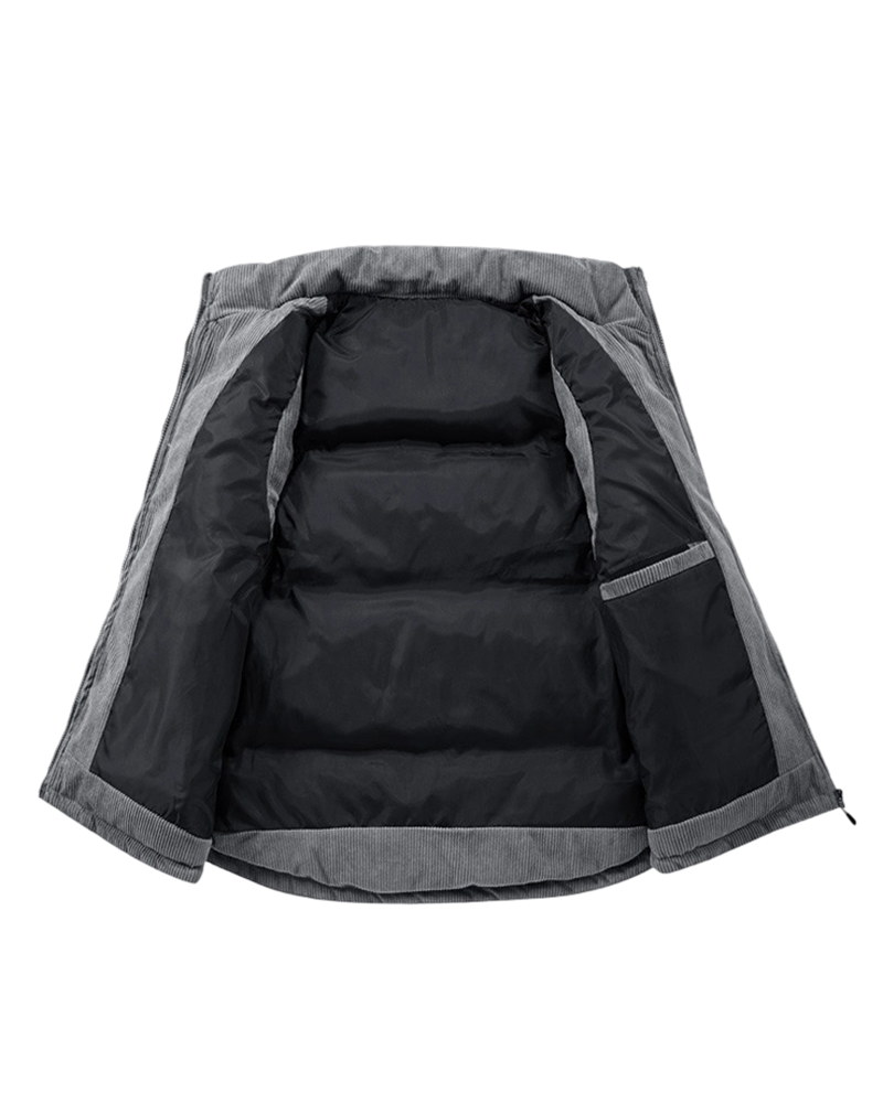 Big & Tall Men's Corduroy Cotton Vest With Satchel Coat M-3XL