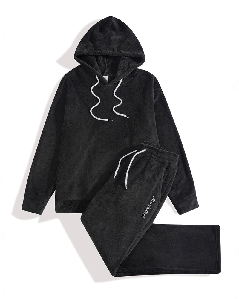 Big & Tall Men's Solid Color Sweat Hooded Pants Set S-2XL