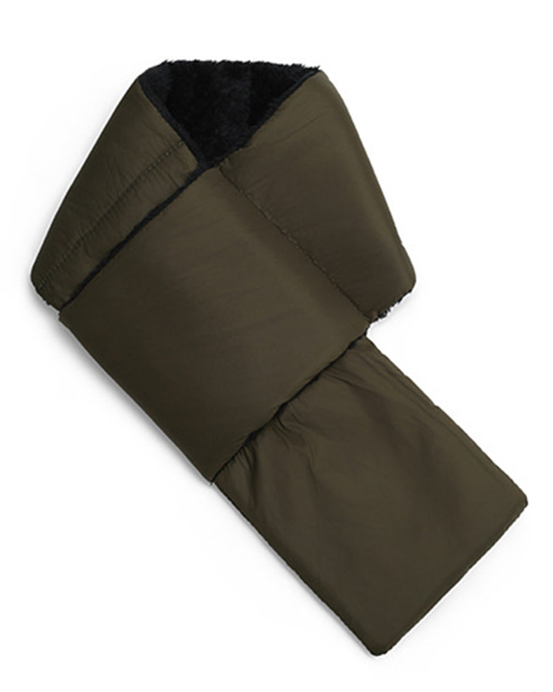 Water-repellent Solid Color Down Portable Storage Scarf