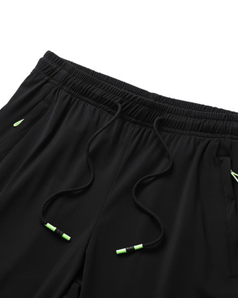 Men's Ice Silk Pants Capri Pants Sports Shorts Summer Stretch Air Conditioning Pants Breathable Loose Trendy All-match Large Size Pants