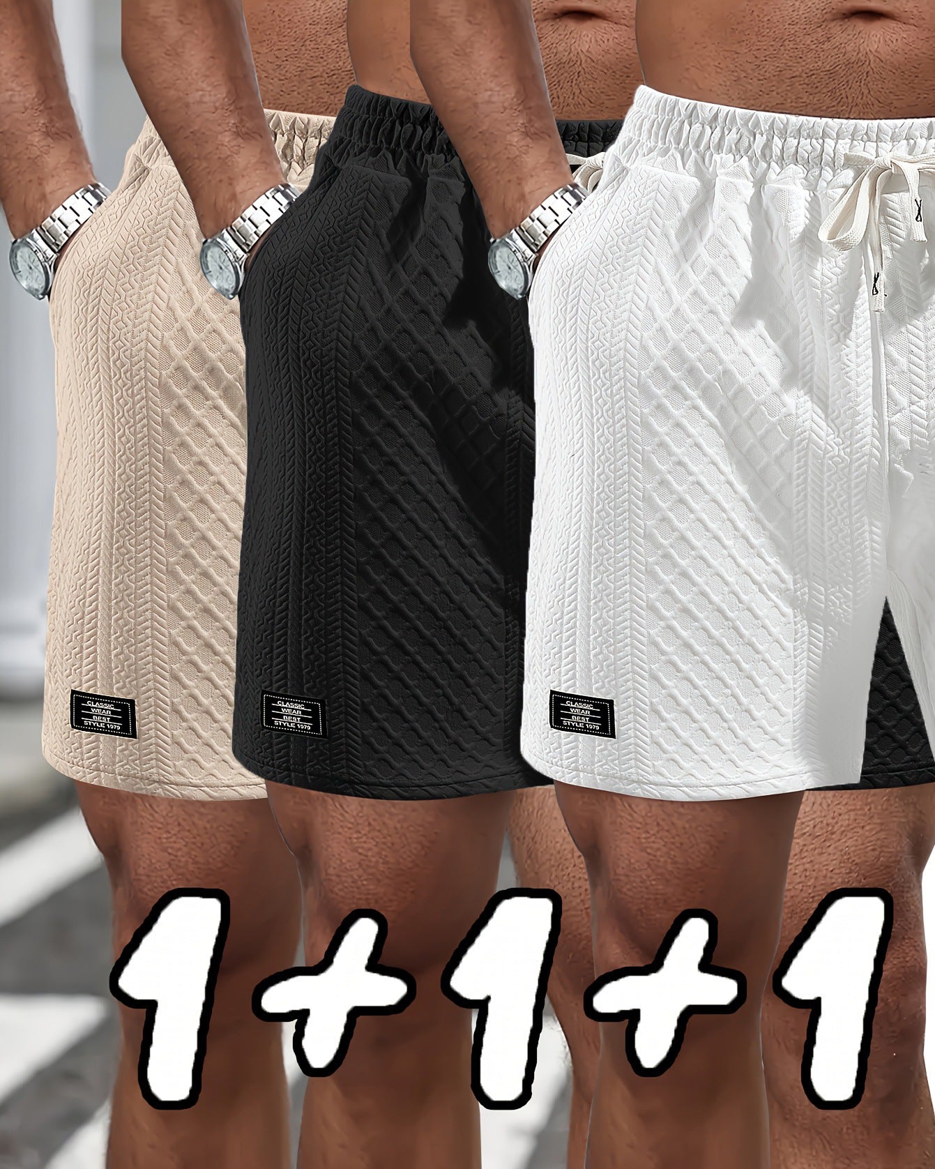 Men's Foreign Trade Men's Casual Drawstring Jacquard Outdoor Sports Shorts Loose Comfortable