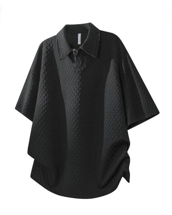 Men's Large Size Polo Shirt Set Breathable/Comfortable/Loose/Jacquard/High Fashion Summer New Casual Trendy Short Sleeve Shorts Two-piece Set