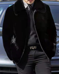 Big & Tall Men's Mink Faux Fur Hooded Coat M-6XL