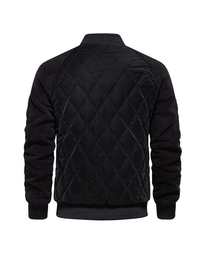 Big & Tall Men's Thickened Jacket Raglan Sleeve Quilted Jacket S-2XL