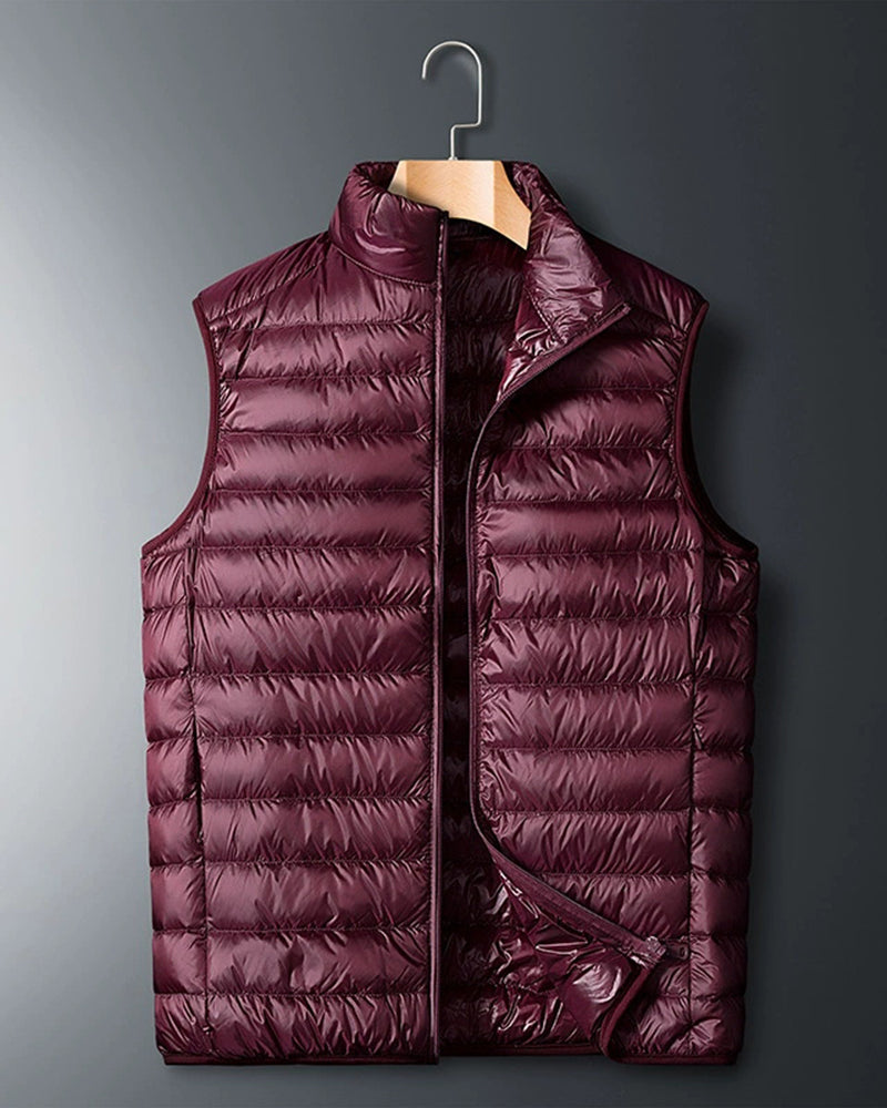 Big & Tall Men's Solid Color Light Collar Vest Down Jacket M-4XL