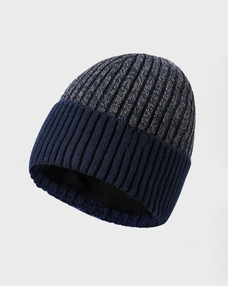 Double-layer Thickened Color Matching All-match Knit Hat