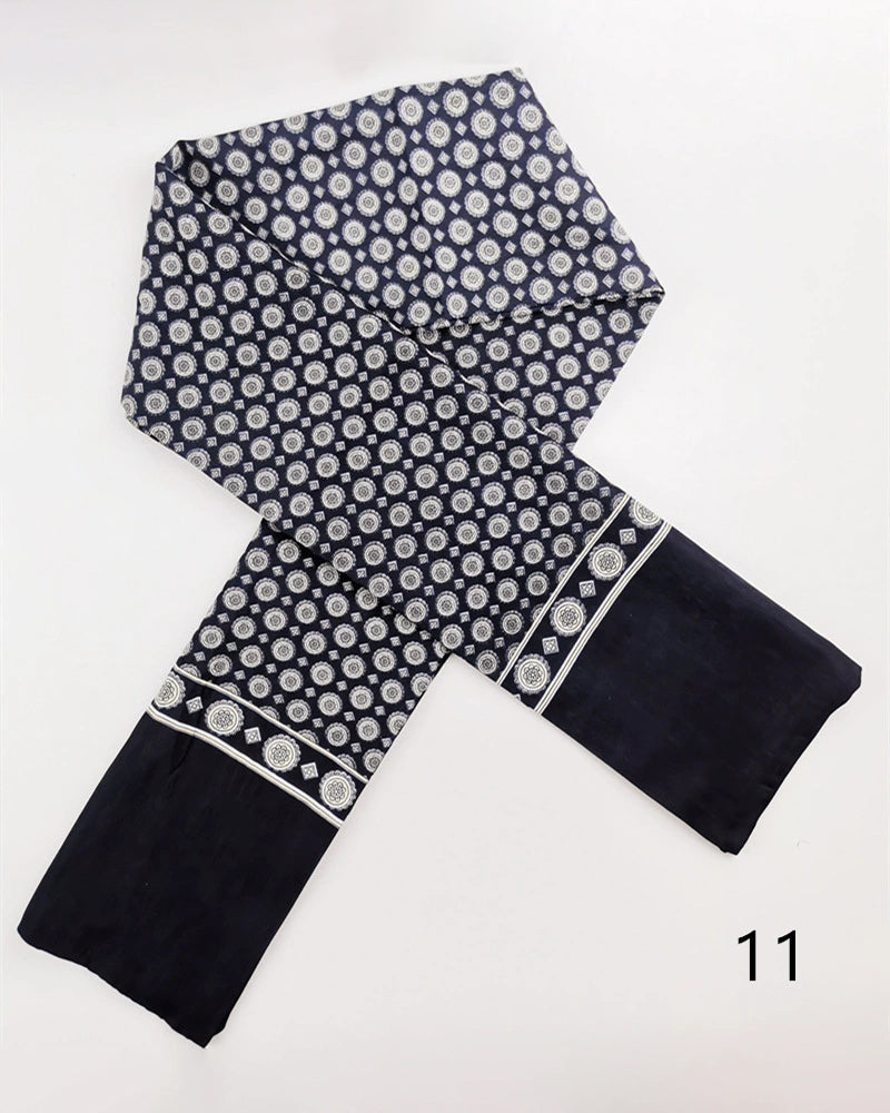 Men's Business British Silk Scarf Washed Velvet Long Scarf Suit Scarf