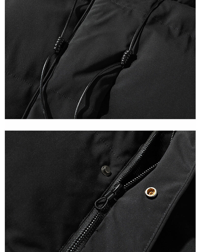 Big & Tall Men's Loose Hooded Padded Medium And Long Coat M-8XL