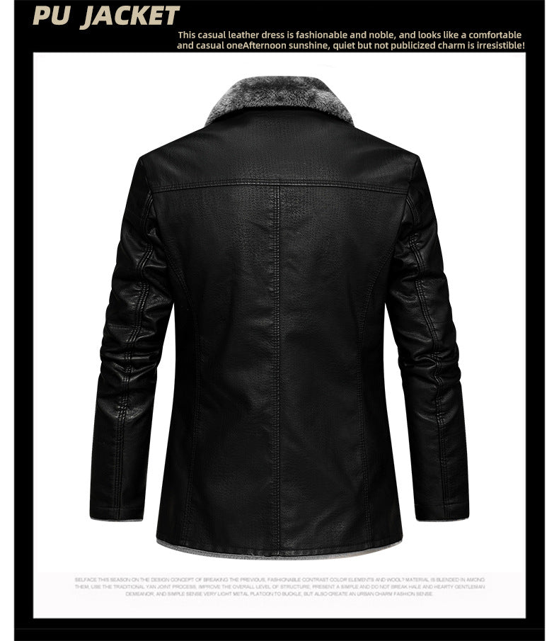 Big & Tall Men's Thickened Large Laps Suit Motorcycle Jacket S-4XL