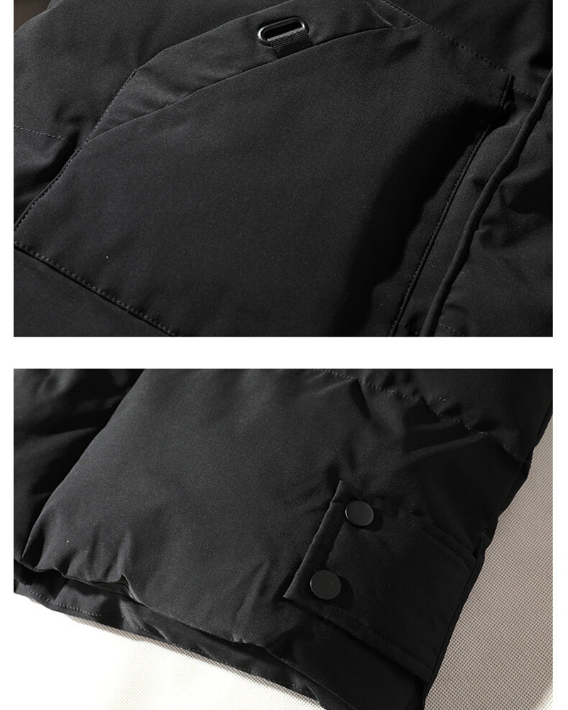 Big & Tall Men's Loose Hooded Padded Medium And Long Coat M-8XL