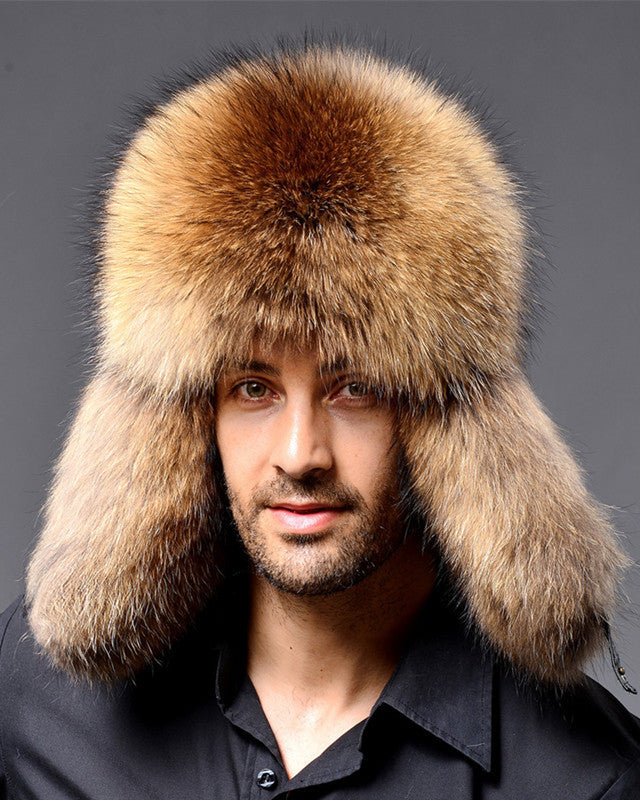 High-Quality Faux Raccoon Fur Ear-Flap Thickened Warm Hat