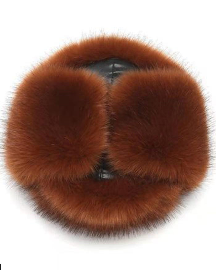 High-Quality Faux Mink Thickened Warm Adjustable Outdoor Hat