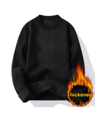 Big & Tall Men's Chenille One-piece Velvet Crew Neck Padded Sweater L-4XL