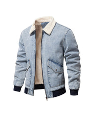 Big & Tall Men's Thickened Washed Denim Jacket S-XL