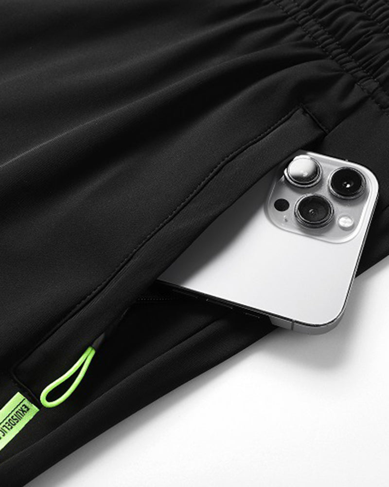 Men's Ice Silk Pants Capri Pants Sports Shorts Summer Stretch Air Conditioning Pants Breathable Loose Trendy All-match Large Size Pants