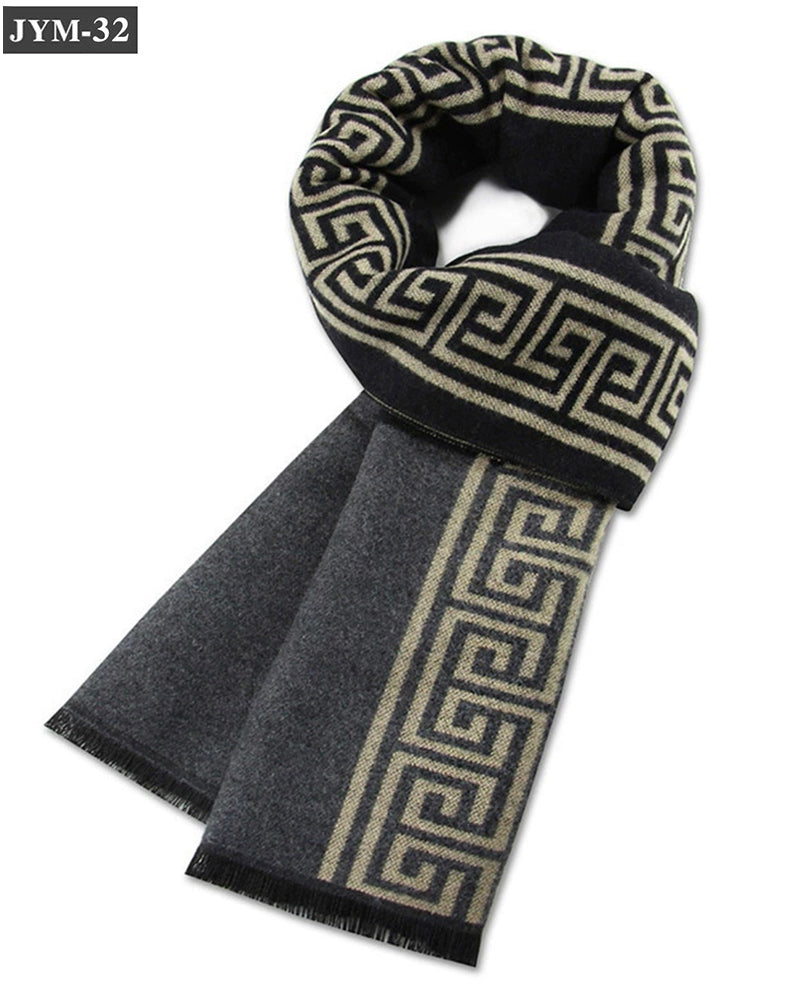 New Men's Scarf Wool Blended Plaid Scarf Men's Winter Warm Plaid Scarf Factory Customized Wholesale