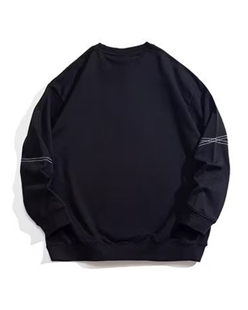 Big & Tall Men's Simple Sewing Line Crewneck Pullover Sweat XL-8XL