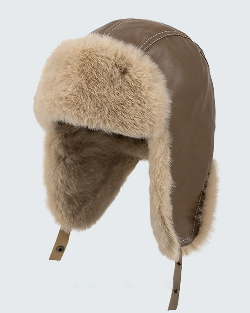 PU Thick Warm Ear Protection Cap