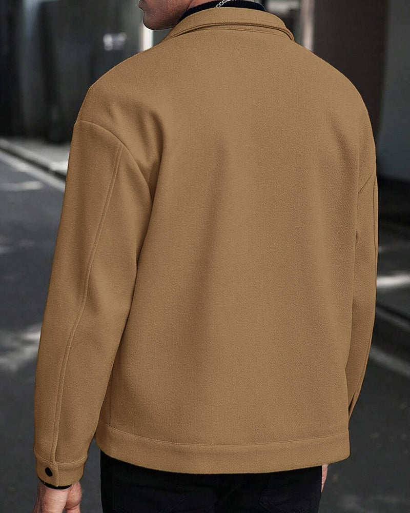 Big & Tall Men's Business Lapel Tweed Coat Jacket S-3XL