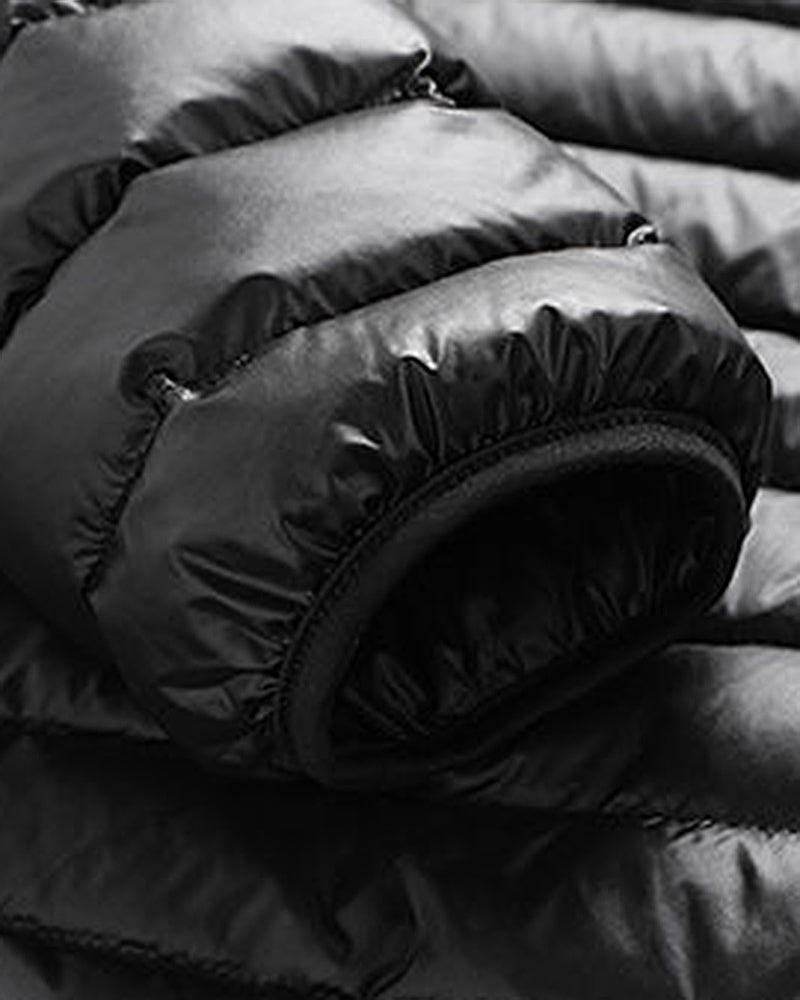 Big & Tall Men's Solid Color Hooded Collar Light Down Cotton-padded Jacket M-5XL