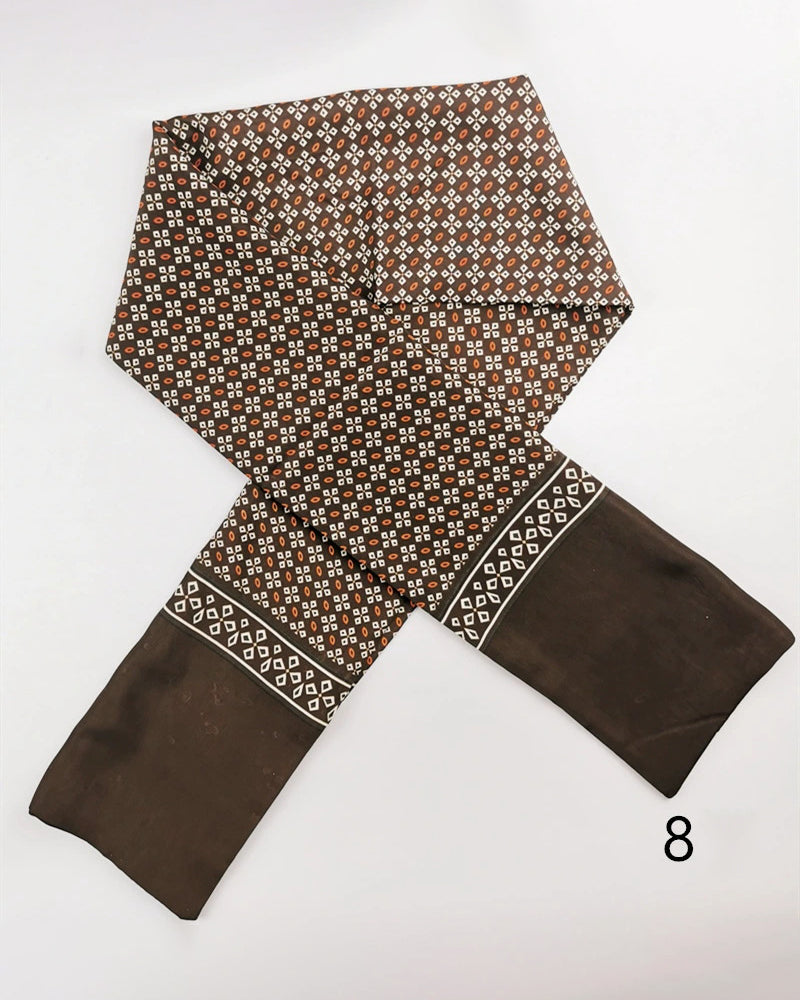 Men's Business British Silk Scarf Washed Velvet Long Scarf Suit Scarf