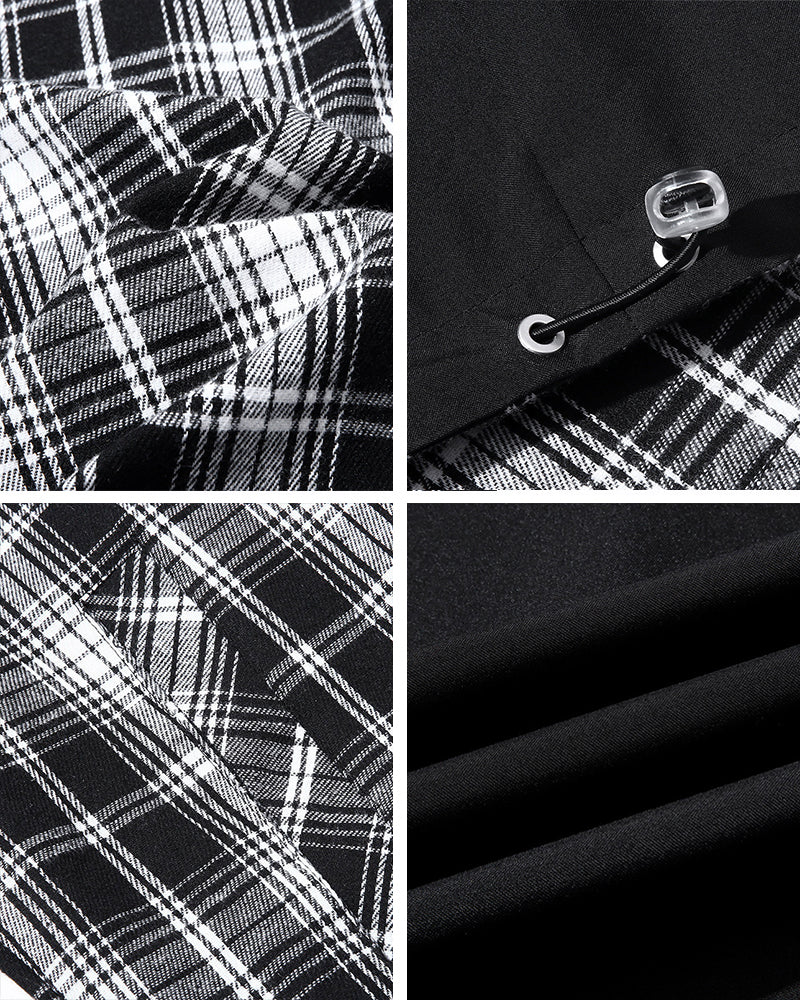 Big & Tall Men's Double Wearing Windproof Plaid Jacket M-3XL