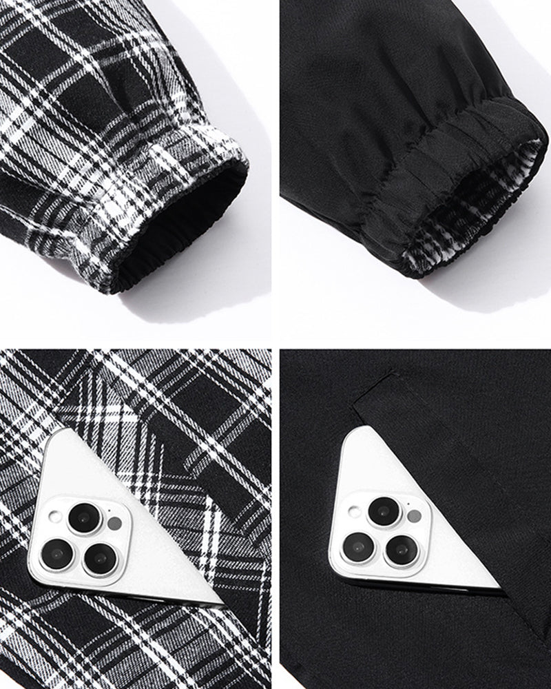 Big & Tall Men's Double Wearing Windproof Plaid Jacket M-3XL