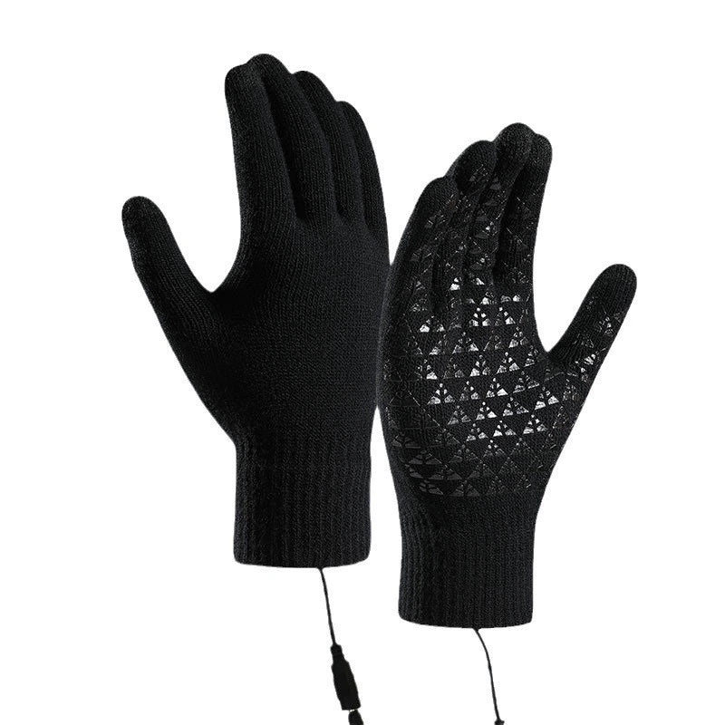 Winter Men's Fleece-lined Thickened Outdoor Riding Knitted Gloves Cold-proof Non-slip Touch Screen Gloves