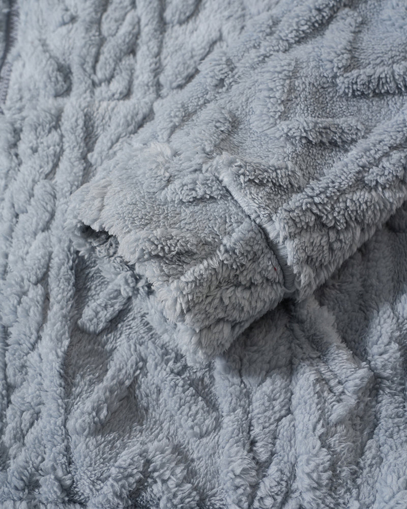 Big & Tall Men's Solid Color Mao Mao Twisted Hooded Jacket S-2XL